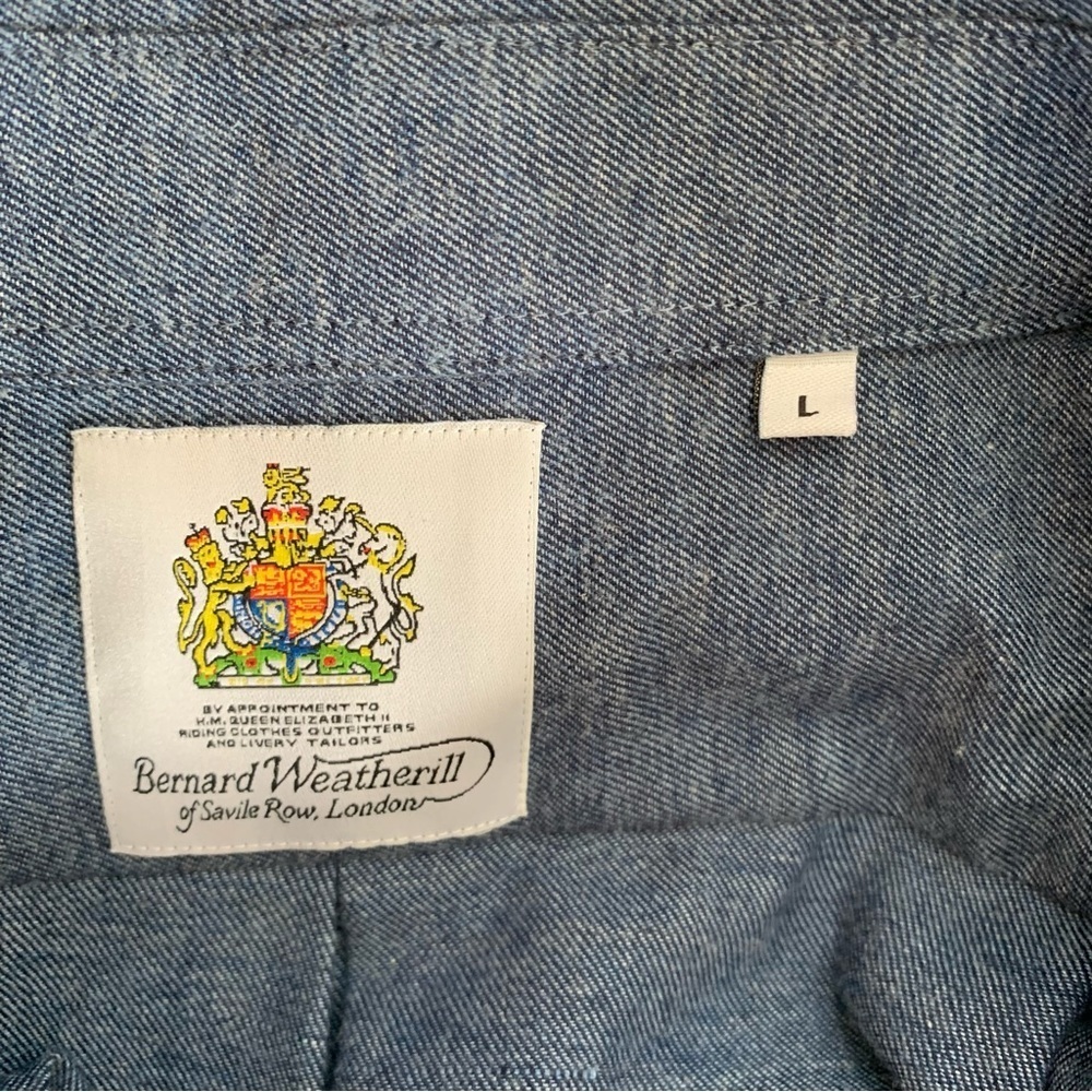 NWT Bernard Weatherill Denim Effect Cotton Shirt - Picture 12 of 16